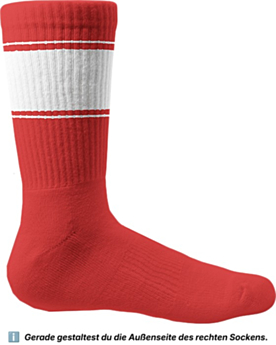 Tennissocken bedrucken lassen – Auffallen mit jedem Schritt Red/White