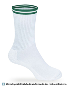 Premium Sportsocken aus Bio-Baumwolle bedrucken White/Green