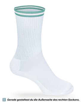 Premium Sportsocken aus Bio-Baumwolle bedrucken White/Mint