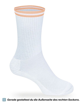 Premium Sportsocken aus Bio-Baumwolle bedrucken White/Peach