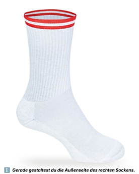 Premium Sportsocken aus Bio-Baumwolle bedrucken White/Red