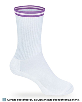 Premium Sportsocken aus Bio-Baumwolle bedrucken White/Lilac
