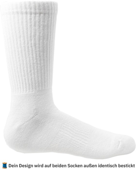 Personalisierte Socken – bestickt mit Text oder Logo White/White