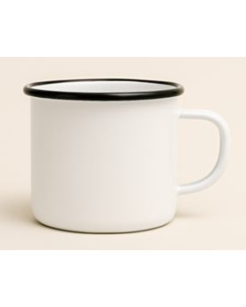 Emailletasse mit farbigem Rand bedrucken